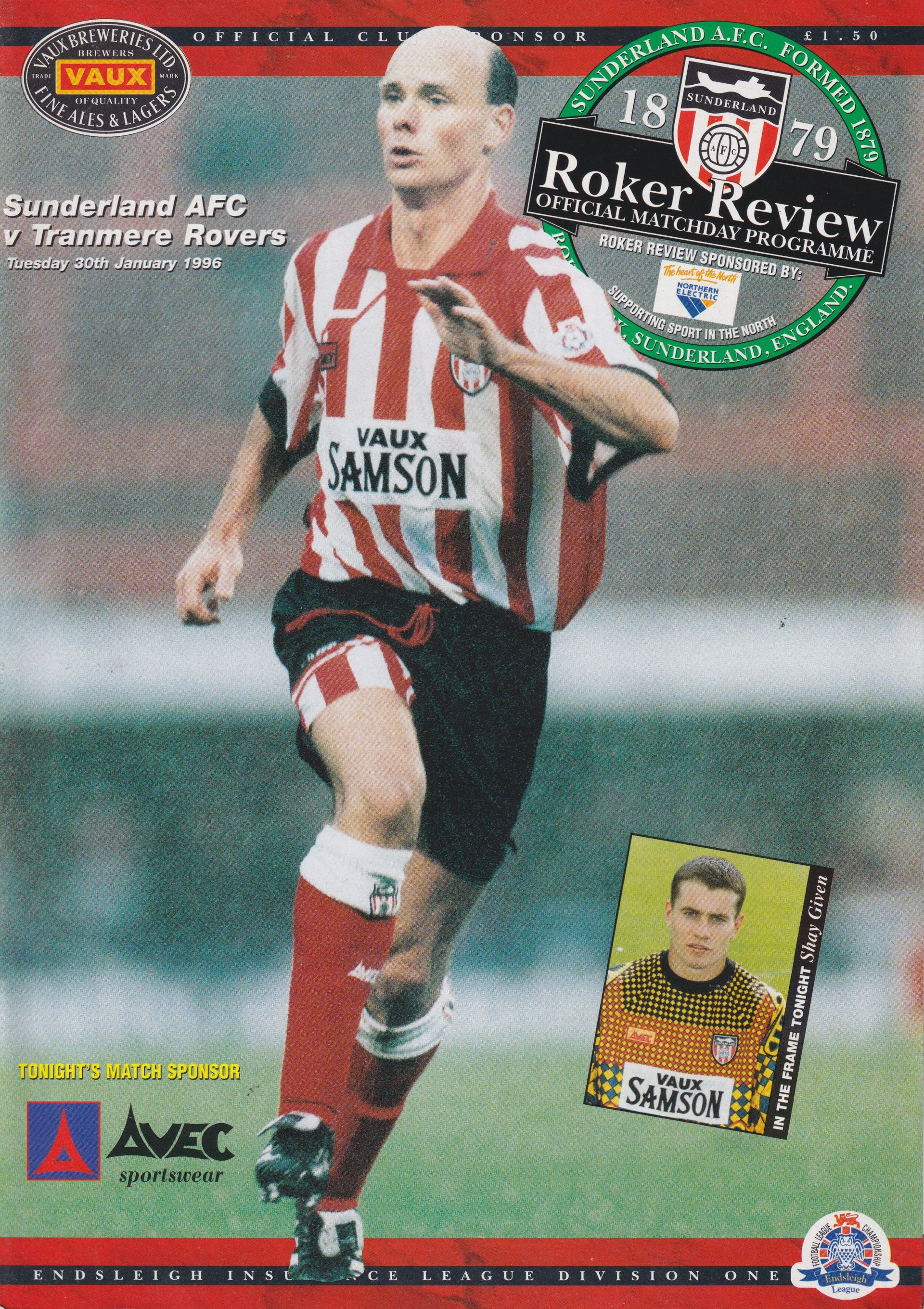 Sunderland v Tranmere Rovers match programme